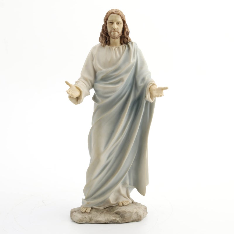 Unicorn Studio Jesus with Open Arms Decorative Statue Figurine, White 11.75 Inch - Image 1